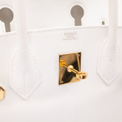 Hermès Birkin 30 Swift Leder Blanc Retourne GHW