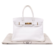 Hermès Birkin 30 Swift Leder Blanc Retourne GHW