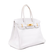 Hermès Birkin 30 Swift Leder Blanc Retourne GHW