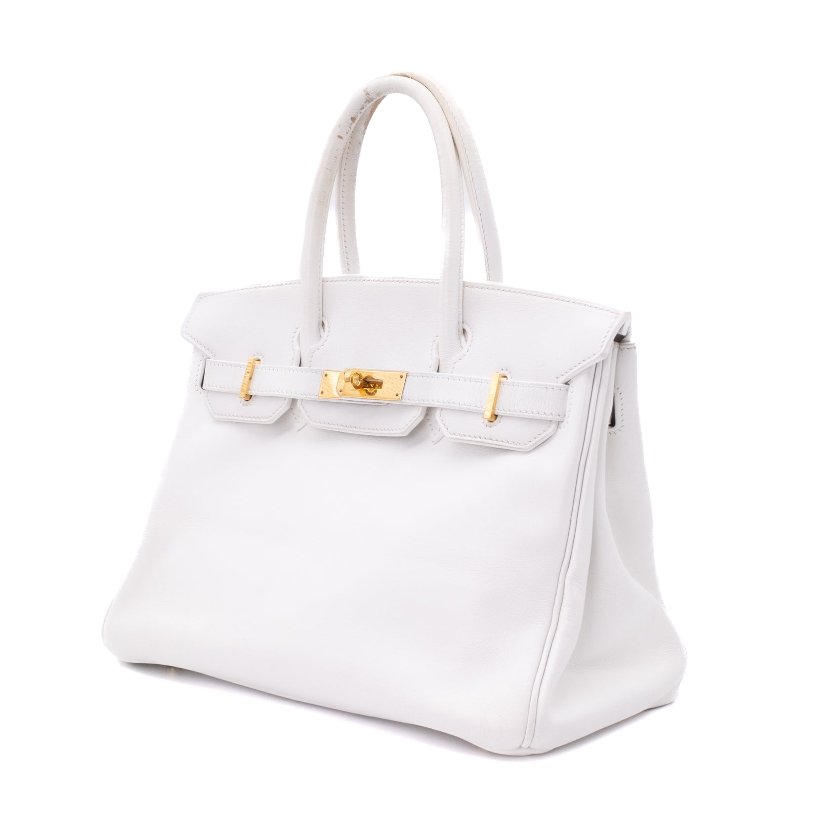 Hermès Birkin 30 Swift Leder Blanc Retourne GHW