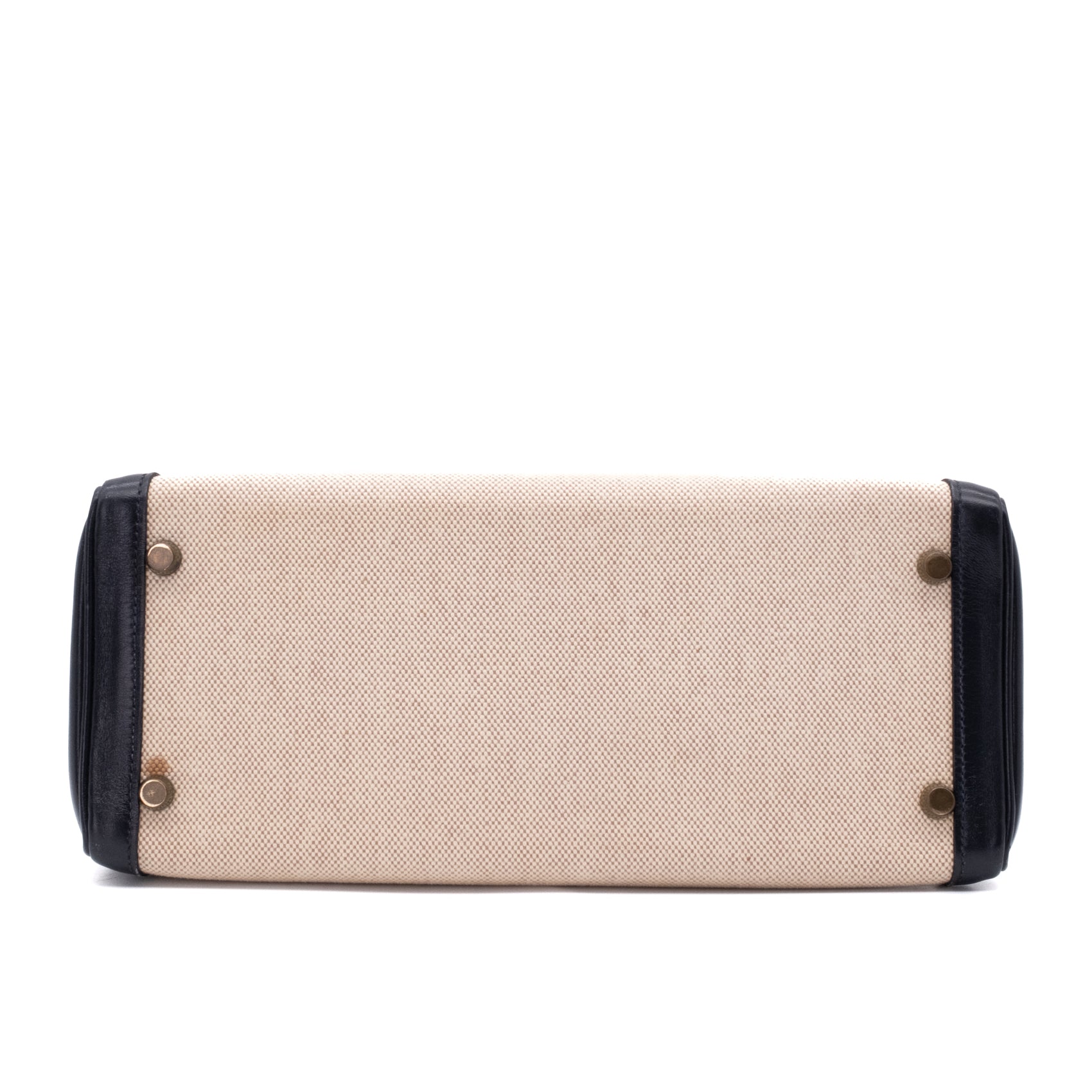 Hermès Kelly 28 Etoile Canvas Boxcalf Beige Dunkelblau Retourne GHW