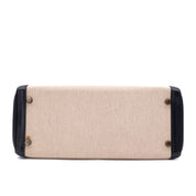 Hermès Kelly 28 Etoile Canvas Boxcalf Beige Dunkelblau Retourne GHW
