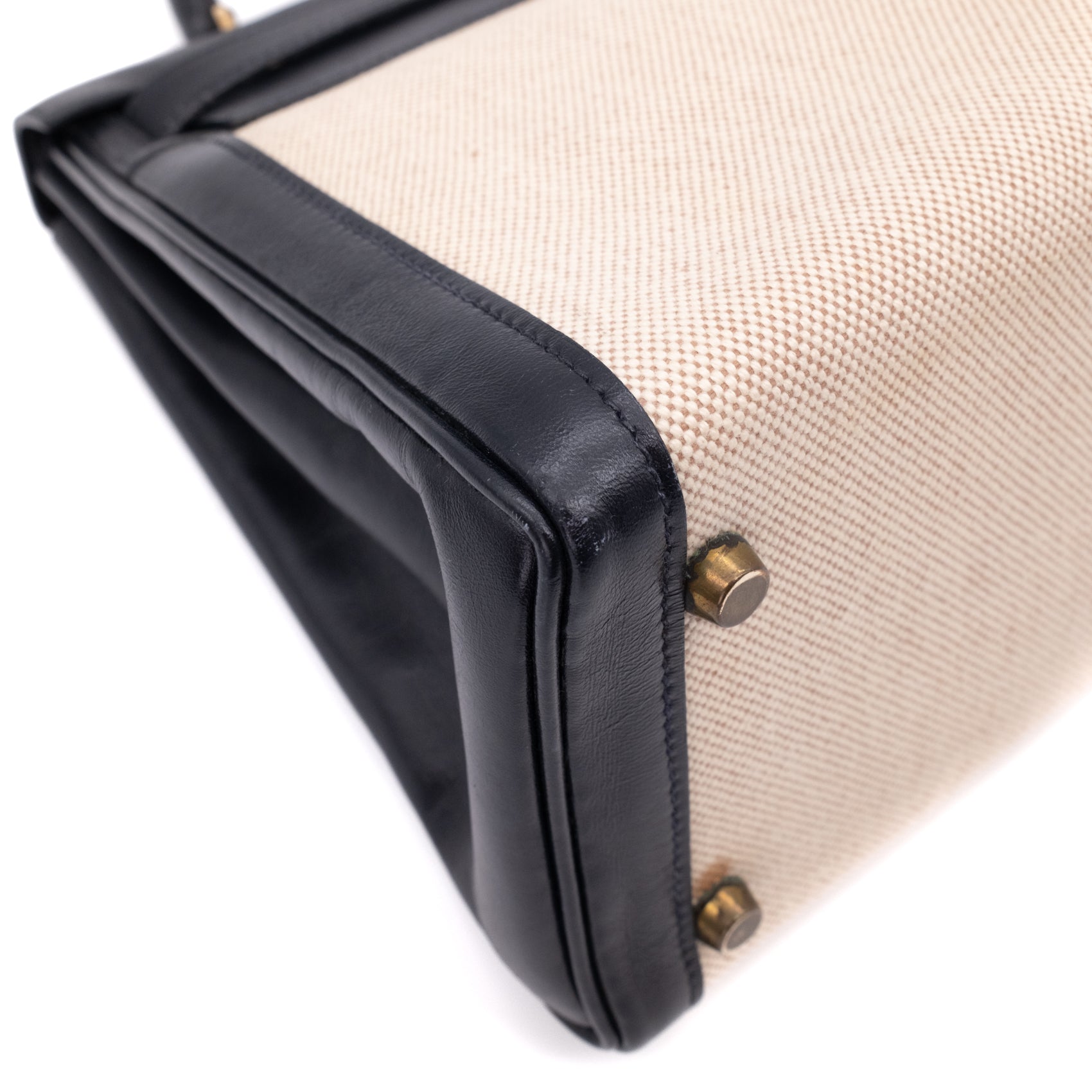 Hermès Kelly 28 Etoile Canvas Boxcalf Beige Dunkelblau Retourne GHW