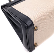 Hermès Kelly 28 Etoile Canvas Boxcalf Beige Dunkelblau Retourne GHW
