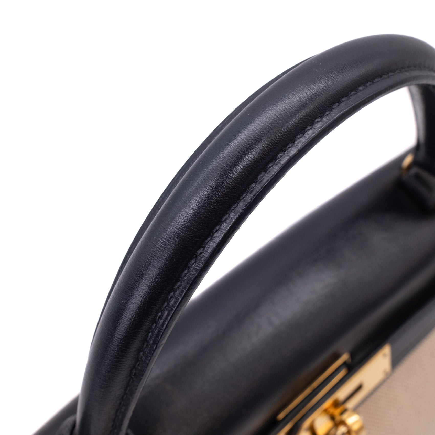 Hermès Kelly 28 Etoile Canvas Boxcalf Beige Dunkelblau Retourne GHW