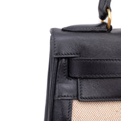 Hermès Kelly 28 Etoile Canvas Boxcalf Beige Dunkelblau Retourne GHW