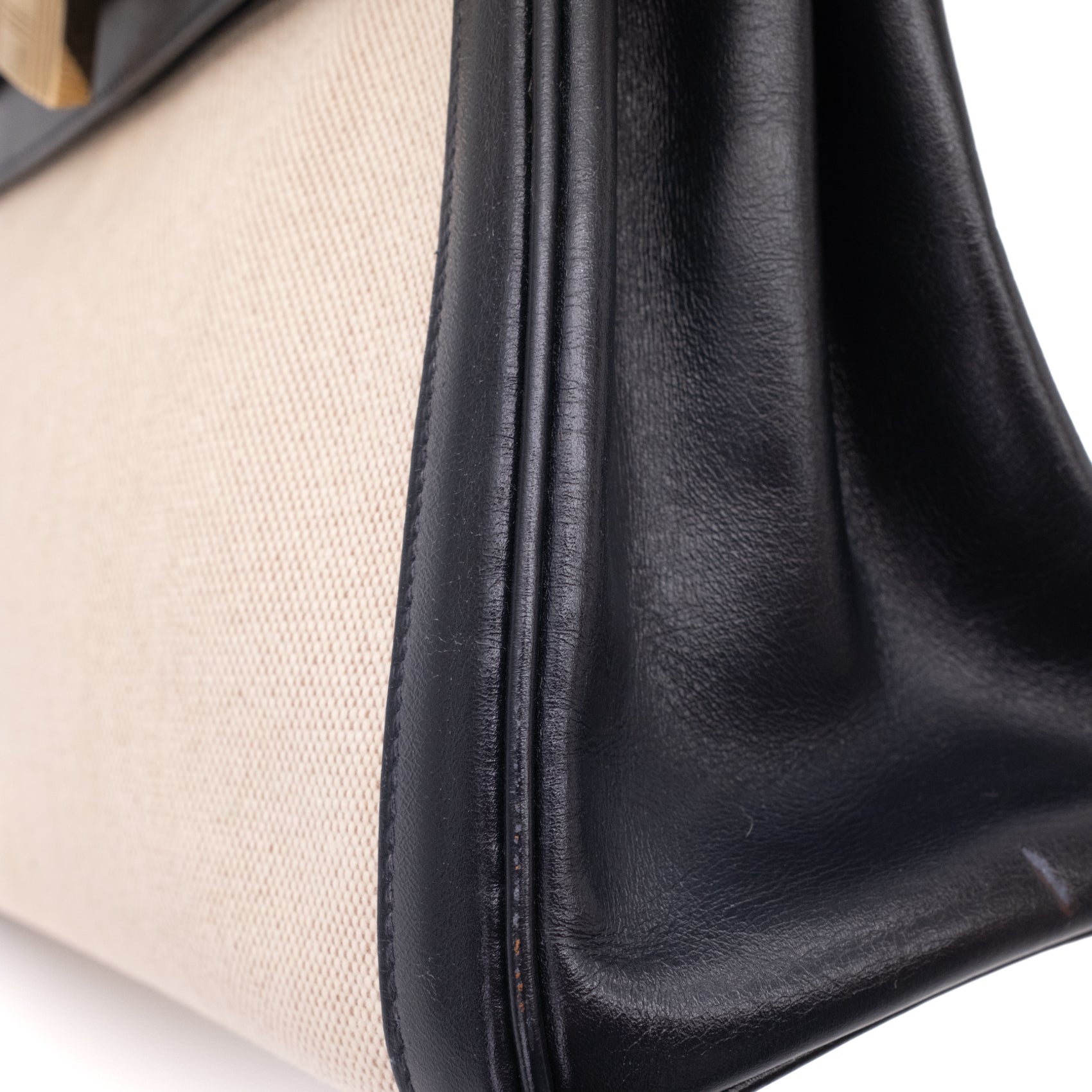Hermès Kelly 28 Etoile Canvas Boxcalf Beige Dunkelblau Retourne GHW