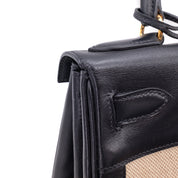 Hermès Kelly 28 Etoile Canvas Boxcalf Beige Dunkelblau Retourne GHW