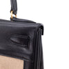 Hermès Kelly 28 Etoile Canvas Boxcalf Beige Dunkelblau Retourne GHW