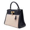 Hermès Kelly 28 Etoile Canvas Boxcalf Beige Dunkelblau Retourne GHW