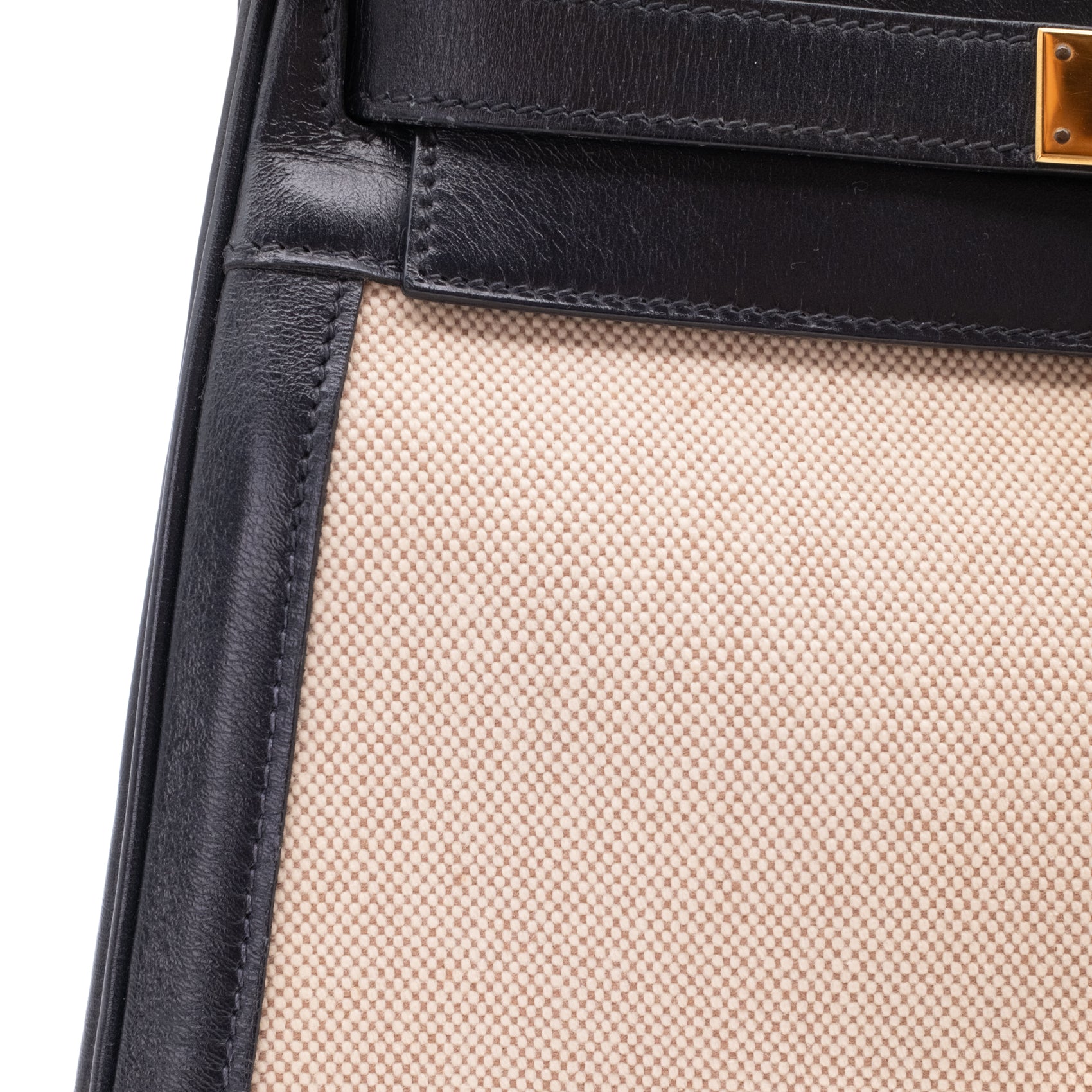 Hermès Kelly 28 Etoile Canvas Boxcalf Beige Dunkelblau Retourne GHW