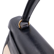 Hermès Kelly 28 Etoile Canvas Boxcalf Beige Dunkelblau Retourne GHW