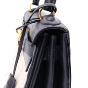 Hermès Kelly 28 Etoile Canvas Boxcalf Beige Dunkelblau Retourne GHW