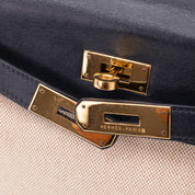 Hermès Kelly 28 Etoile Canvas Boxcalf Beige Dunkelblau Retourne GHW