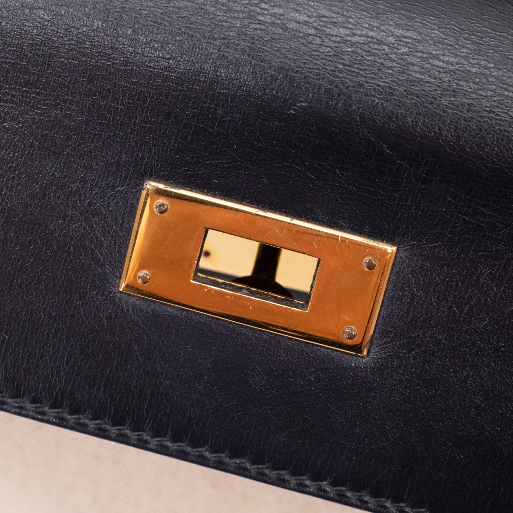 Hermès Kelly 28 Etoile Canvas Boxcalf Beige Dunkelblau Retourne GHW