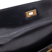 Hermès Kelly 28 Etoile Canvas Boxcalf Beige Dunkelblau Retourne GHW