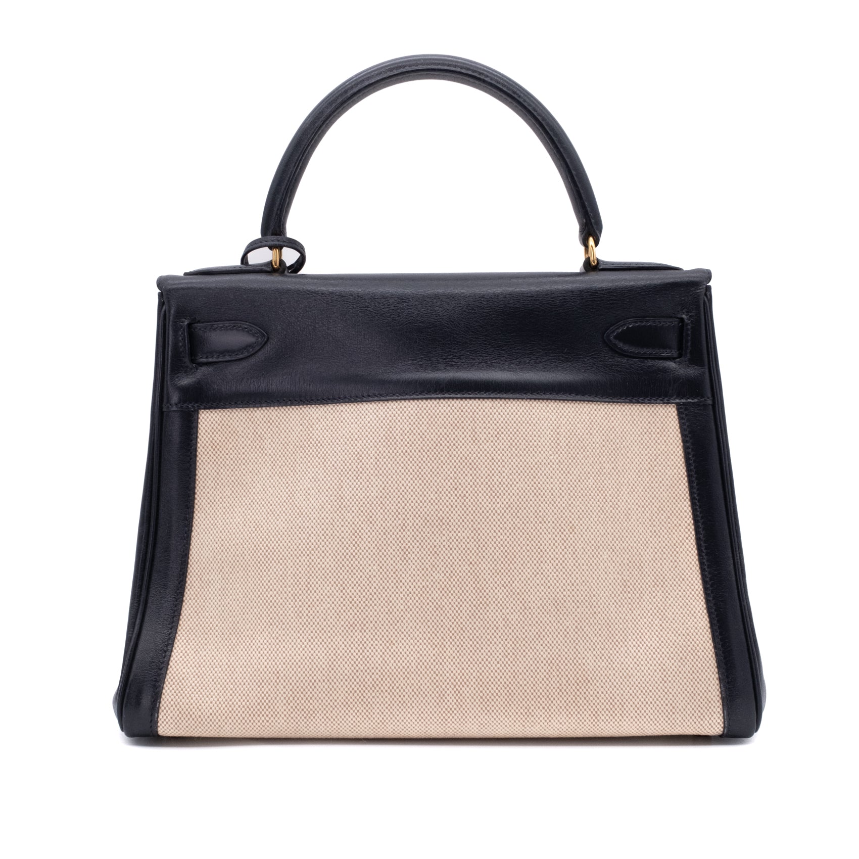 Hermès Kelly 28 Etoile Canvas Boxcalf Beige Dunkelblau Retourne GHW