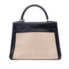 Hermès Kelly 28 Etoile Canvas Boxcalf Beige Dunkelblau Retourne GHW