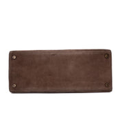 Hermès Kelly 28 Sellier Wildleder Veau Doblis Noisette Dunkelbraun GHW