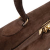 Hermès Kelly 28 Sellier Wildleder Veau Doblis Noisette Dunkelbraun GHW