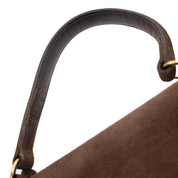 Hermès Kelly 28 Sellier Wildleder Veau Doblis Noisette Dunkelbraun GHW