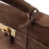 Hermès Kelly 28 Sellier Wildleder Veau Doblis Noisette Dunkelbraun GHW