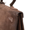 Hermès Kelly 28 Sellier Wildleder Veau Doblis Noisette Dunkelbraun GHW
