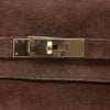 Hermès Kelly 28 Sellier Wildleder Veau Doblis Noisette Dunkelbraun GHW