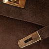 Hermès Kelly 28 Sellier Wildleder Veau Doblis Noisette Dunkelbraun GHW