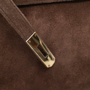 Hermès Kelly 28 Sellier Wildleder Veau Doblis Noisette Dunkelbraun GHW