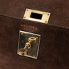 Hermès Kelly 28 Sellier Wildleder Veau Doblis Noisette Dunkelbraun GHW