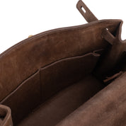 Hermès Kelly 28 Sellier Wildleder Veau Doblis Noisette Dunkelbraun GHW