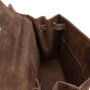 Hermès Kelly 28 Sellier Wildleder Veau Doblis Noisette Dunkelbraun GHW