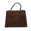 Hermès Kelly 28 Sellier Wildleder Veau Doblis Noisette Dunkelbraun GHW