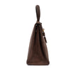 Hermès Kelly 28 Sellier Wildleder Veau Doblis Noisette Dunkelbraun GHW