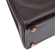 Hermès Kelly 28 Boxcalf Chocolate Braun Retourne GHW