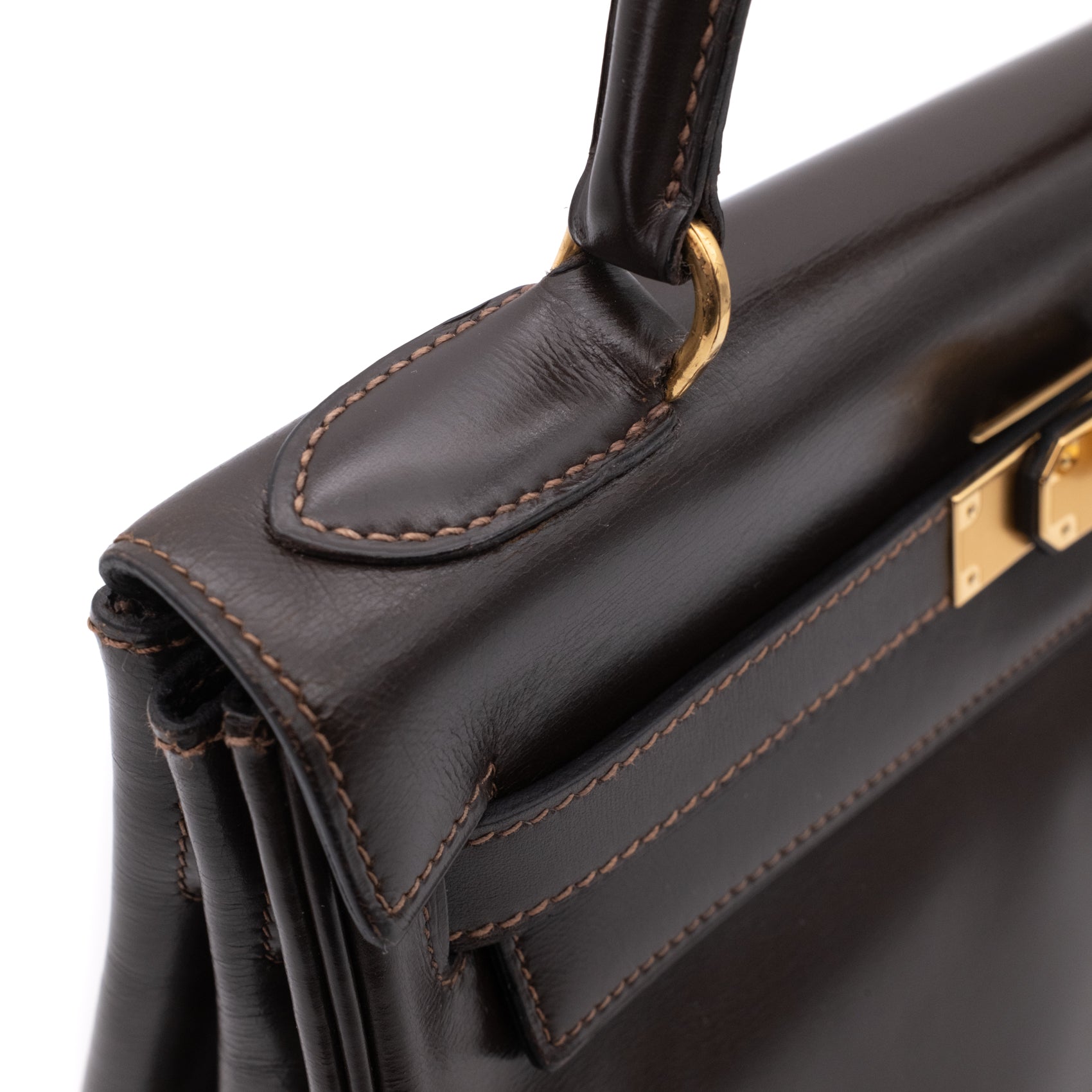 Hermès Kelly 28 Boxcalf Chocolate Braun Retourne GHW