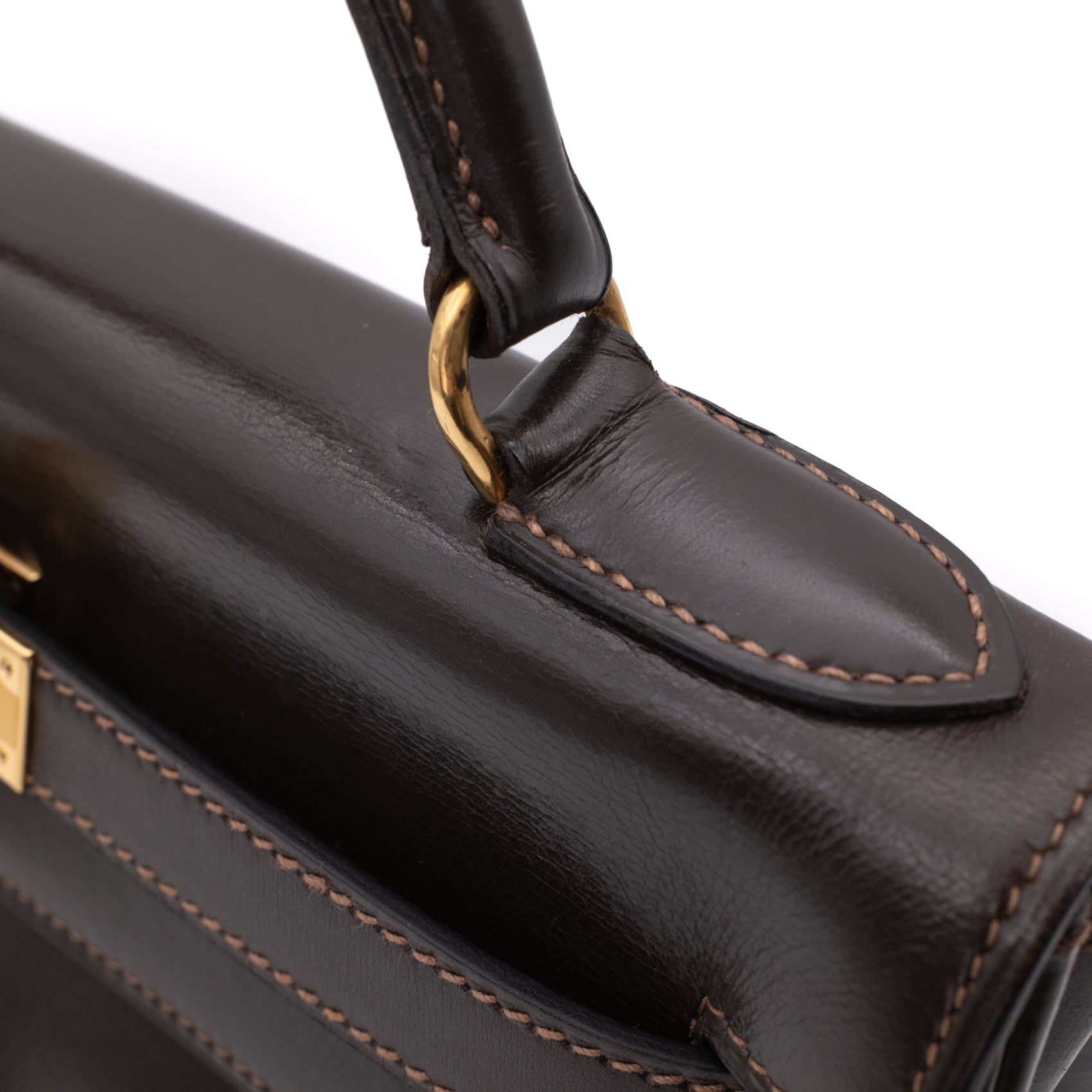 Hermès Kelly 28 Boxcalf Chocolate Braun Retourne GHW