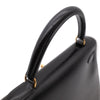 Hermès Kelly 28 aus schwarzem Boxcalf Leder im Sellier Stil mit goldener Hardware