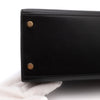 Hermès Kelly 28 aus schwarzem Boxcalf Leder im Sellier Stil mit goldener Hardware