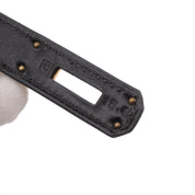 Hermès Kelly 28 aus schwarzem Boxcalf Leder im Sellier Stil mit goldener Hardware