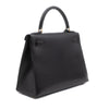 Hermès Kelly 28 aus schwarzem Boxcalf Leder im Sellier Stil mit goldener Hardware