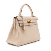 Hermès Kelly 28 Retourne Parchemin Taurillon Clemence GHW