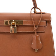 Hermès Kelly 28 Sellier Courchevel Gold Gold GHW