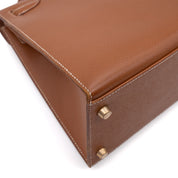 Hermès Kelly 28 Sellier Courchevel Gold Gold GHW