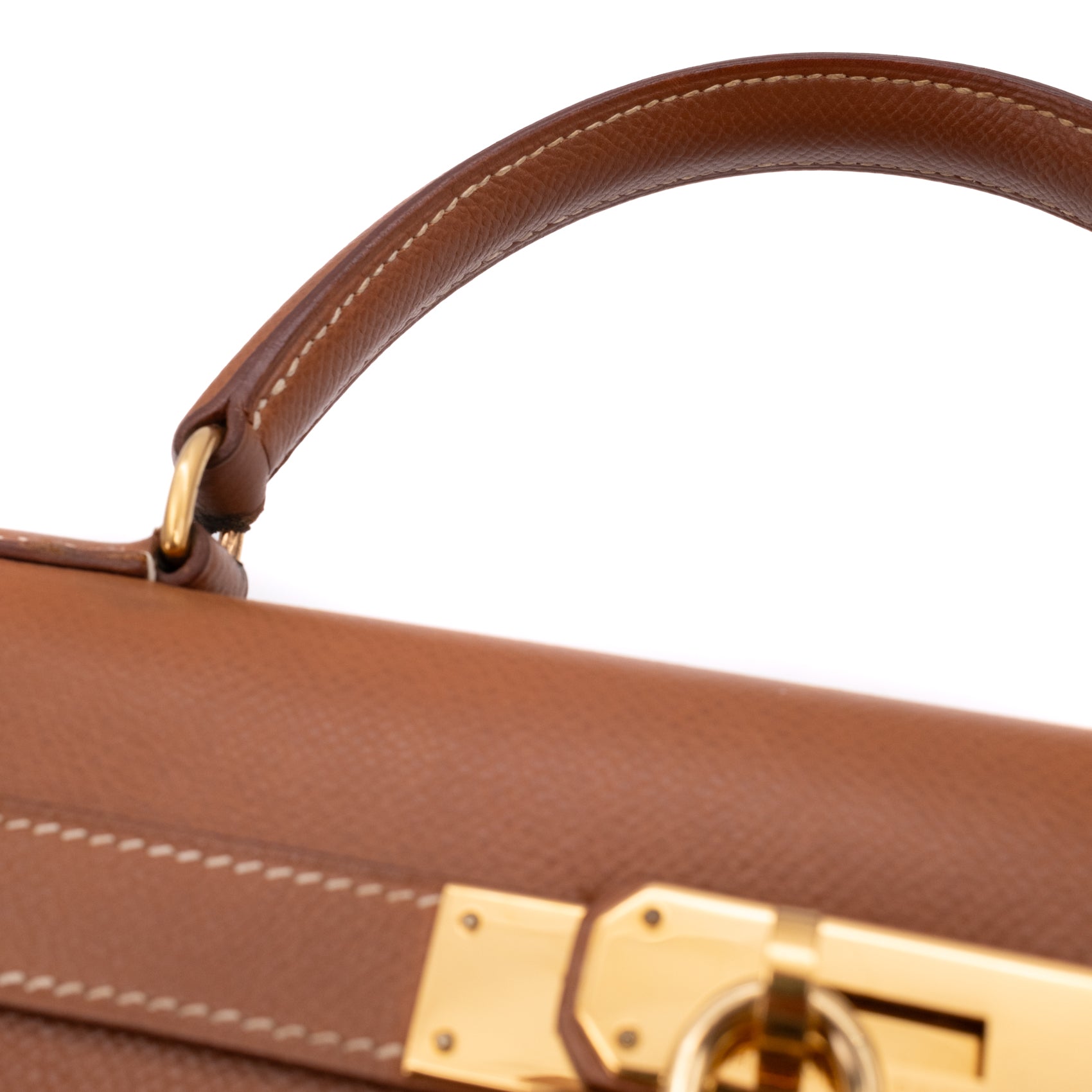 Hermès Kelly 28 Sellier Courchevel Gold Gold GHW