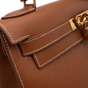 Hermès Kelly 28 Sellier Courchevel Gold Gold GHW