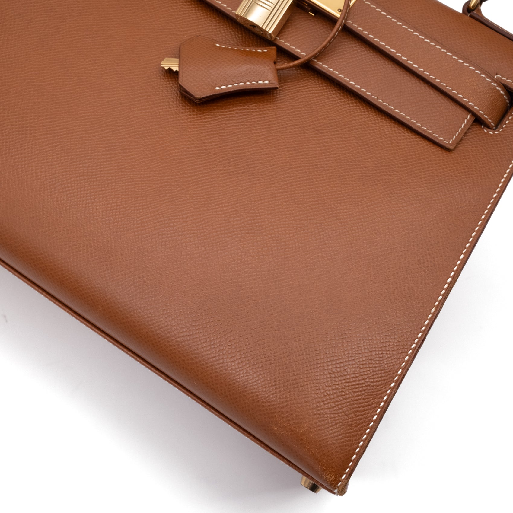 Hermès Kelly 28 Sellier Courchevel Gold Gold GHW