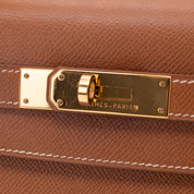 Hermès Kelly 28 Sellier Courchevel Gold Gold GHW