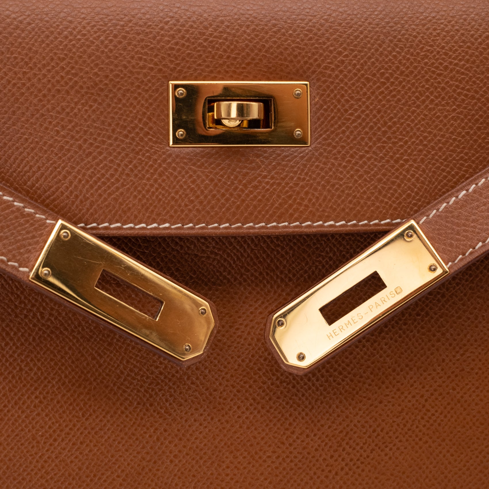 Hermès Kelly 28 Sellier Courchevel Gold Gold GHW